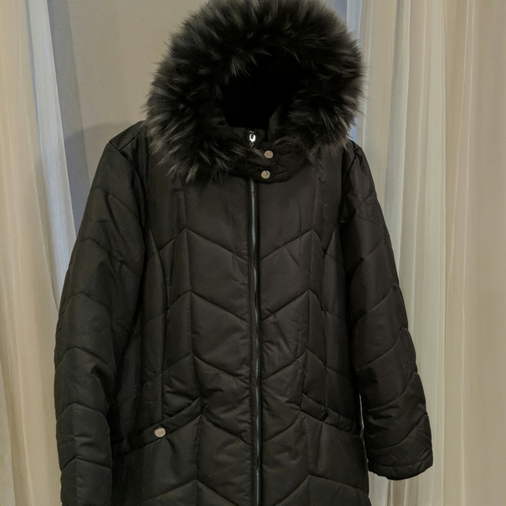 Charcoal winter hooded jacket